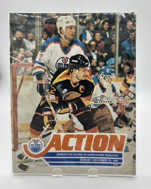 Action Edmonton Oilers Official Program December 15 1985 VS. Canucks